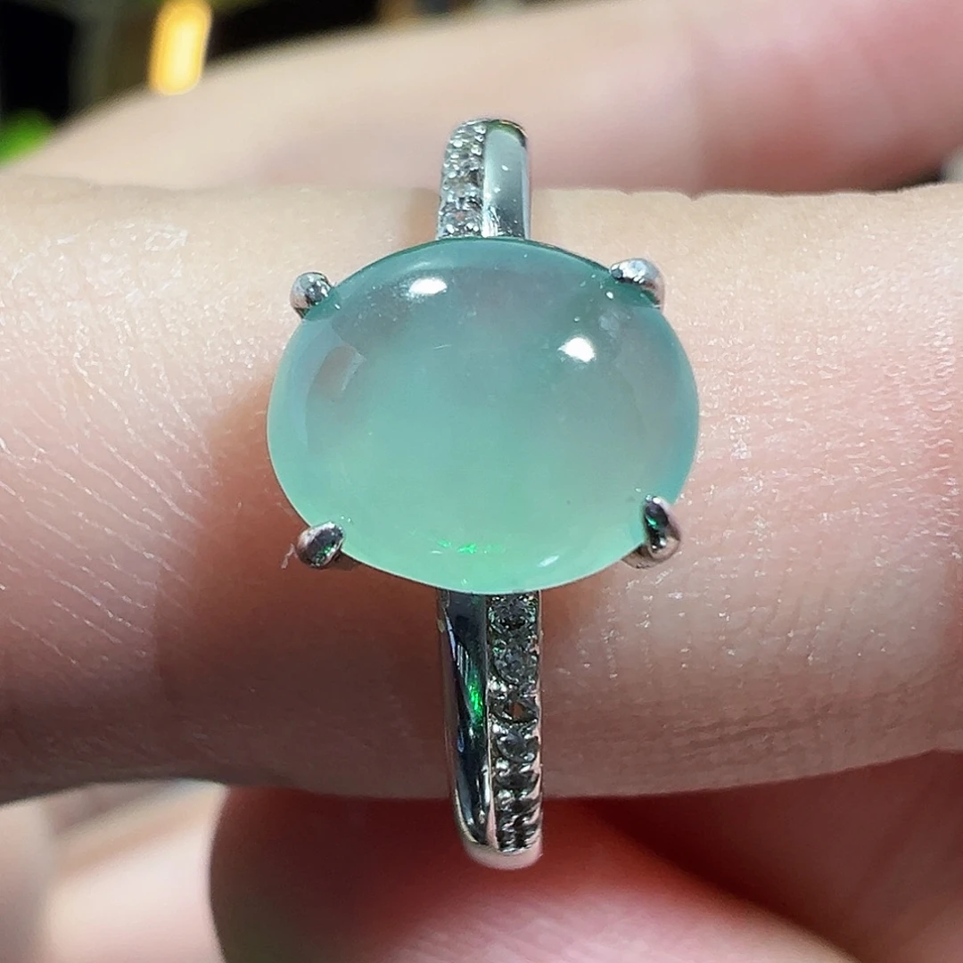 银S925镶嵌戒指翡翠10