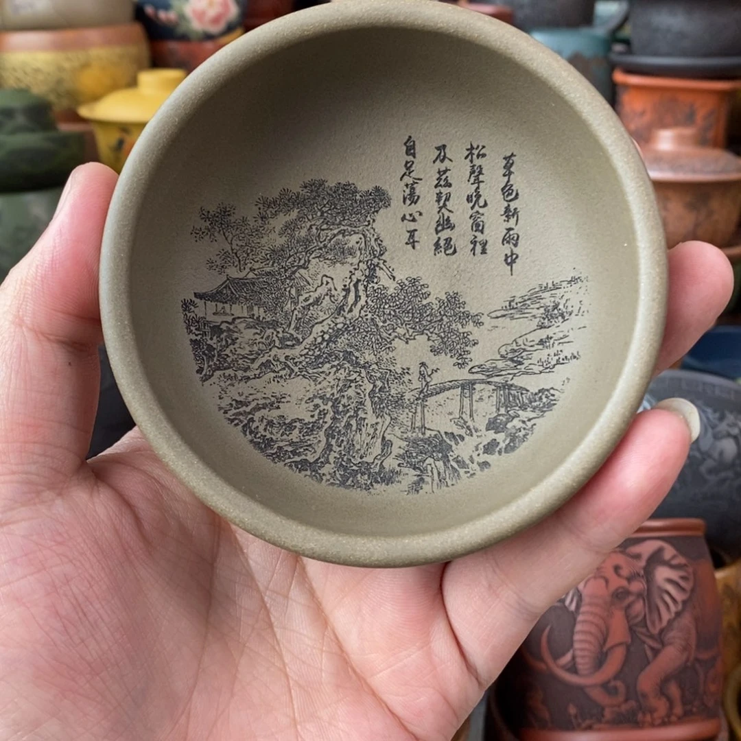 紫砂杯子宜兴全手工紫砂杯