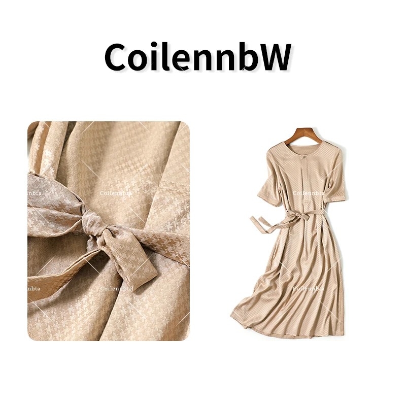 2361款重磅桑蚕丝弹力缎连衣裙2025春新款修身显瘦裙子