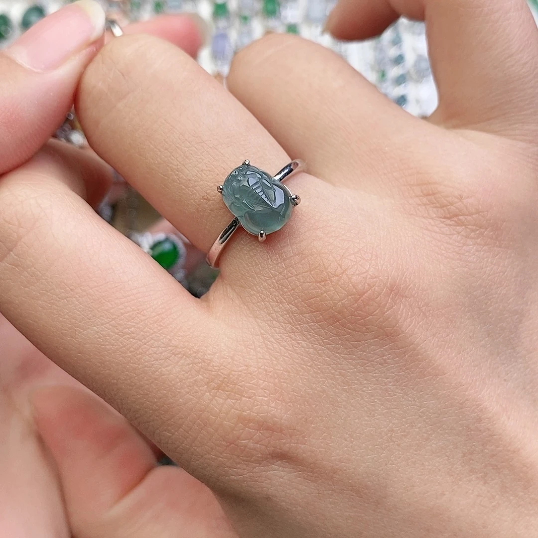 翡翠银S925镶嵌戒指