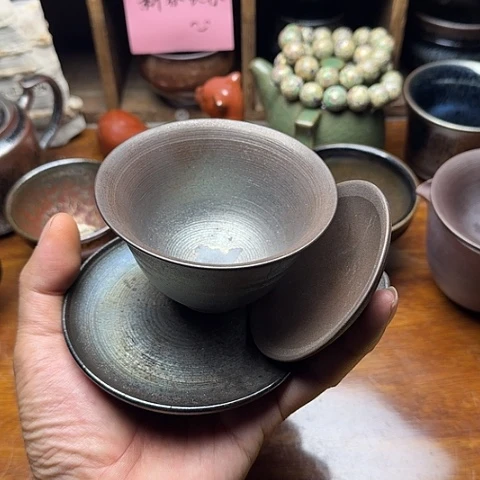 建阳建盏主人杯盖碗三件套