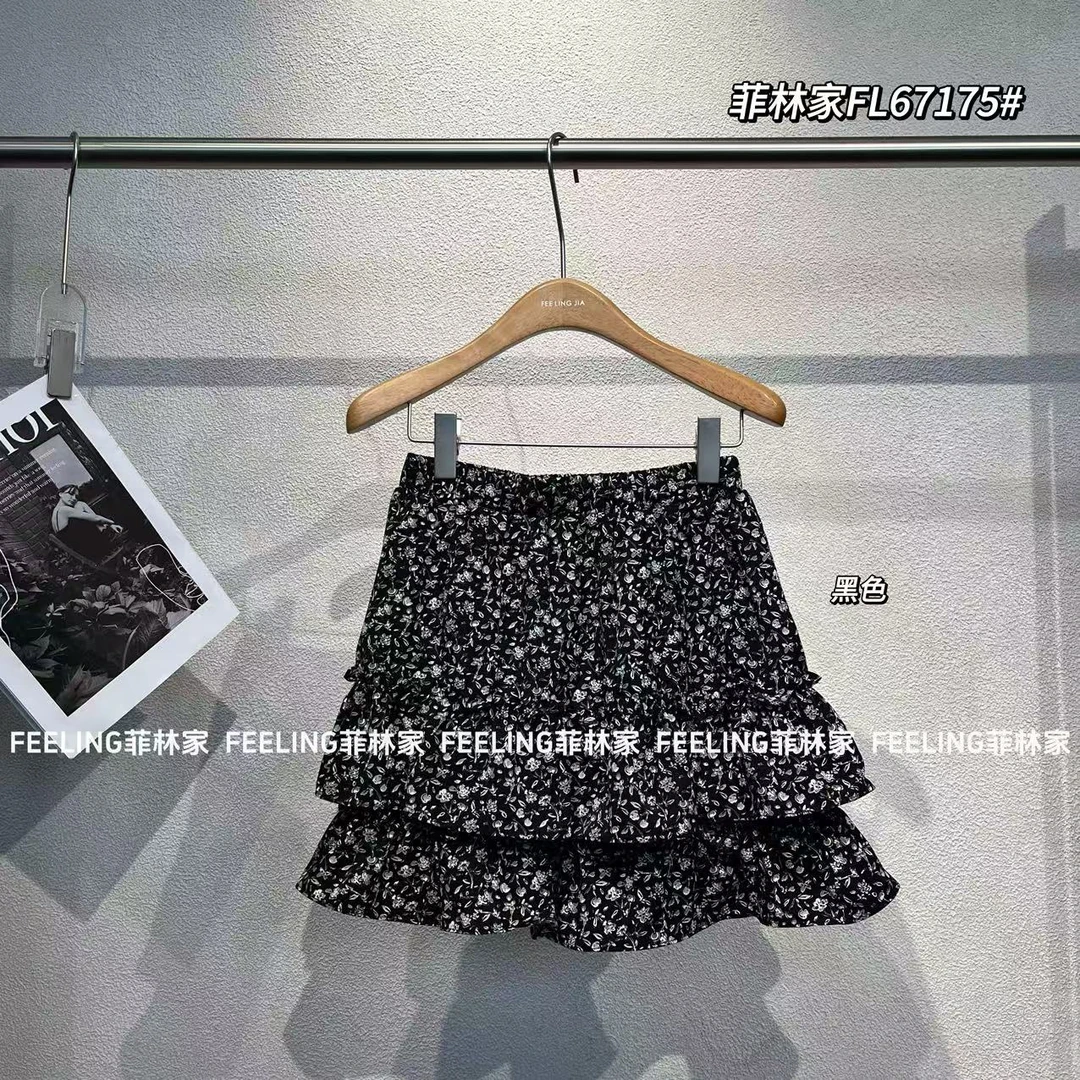 菲林家FL 67175【蛋糕裙】 小碎花双层短裙