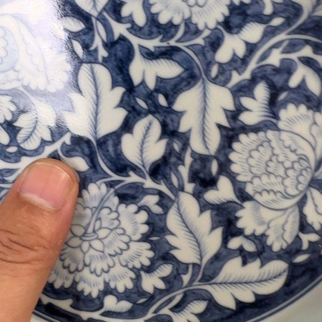 杯青花国色天香大壶承