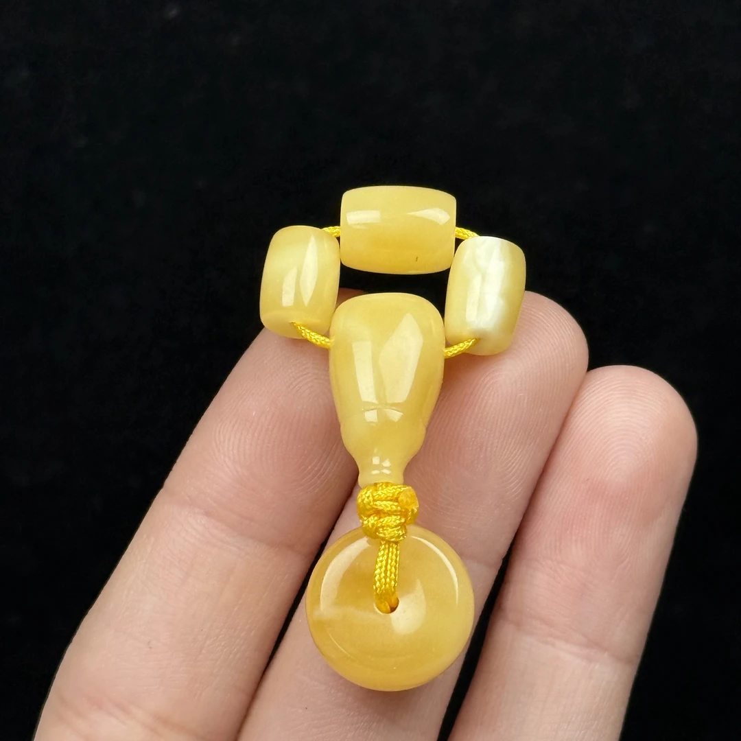 Z7200天然原矿蜜蜡 三通套装6.3/9.4mm 支持鉴定假一罚十