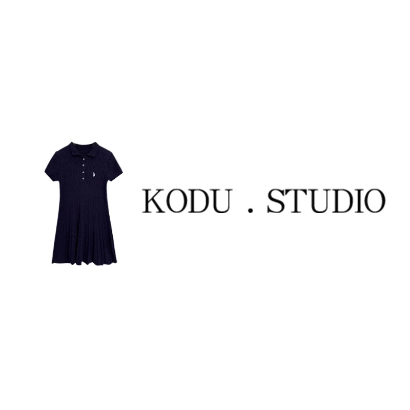 SI【刻度KODU】FD-5229夏季温柔风POLO领绞花收腰显瘦刺绣连衣裙