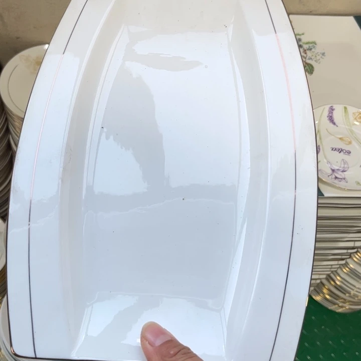 瓷片秒金鱼盘二个哇塞