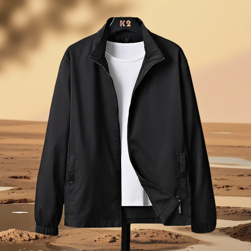 春秋季新款男士韩版休闲立领棒球领百搭夹克男装时尚潮流上衣服外