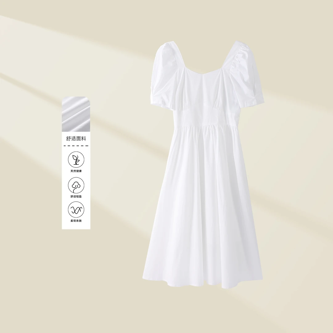 【小依专享】L132018 白色夏装女神气质连衣裙 2018