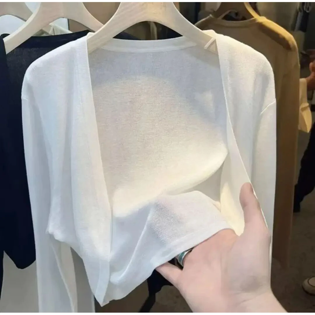 冰丝防晒小披肩春夏季新款薄款百搭气质时尚洋气长袖外搭开衫R266