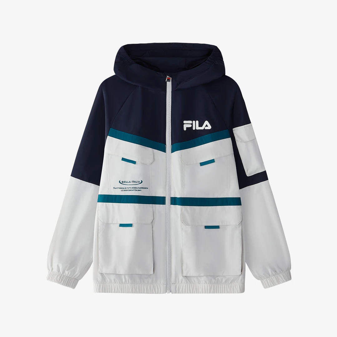 FILA斐乐儿童【潮流赛场】男大童时尚宽松防风梭织外套K12B511705F