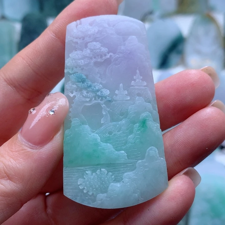 定制翡翠未镶嵌山水