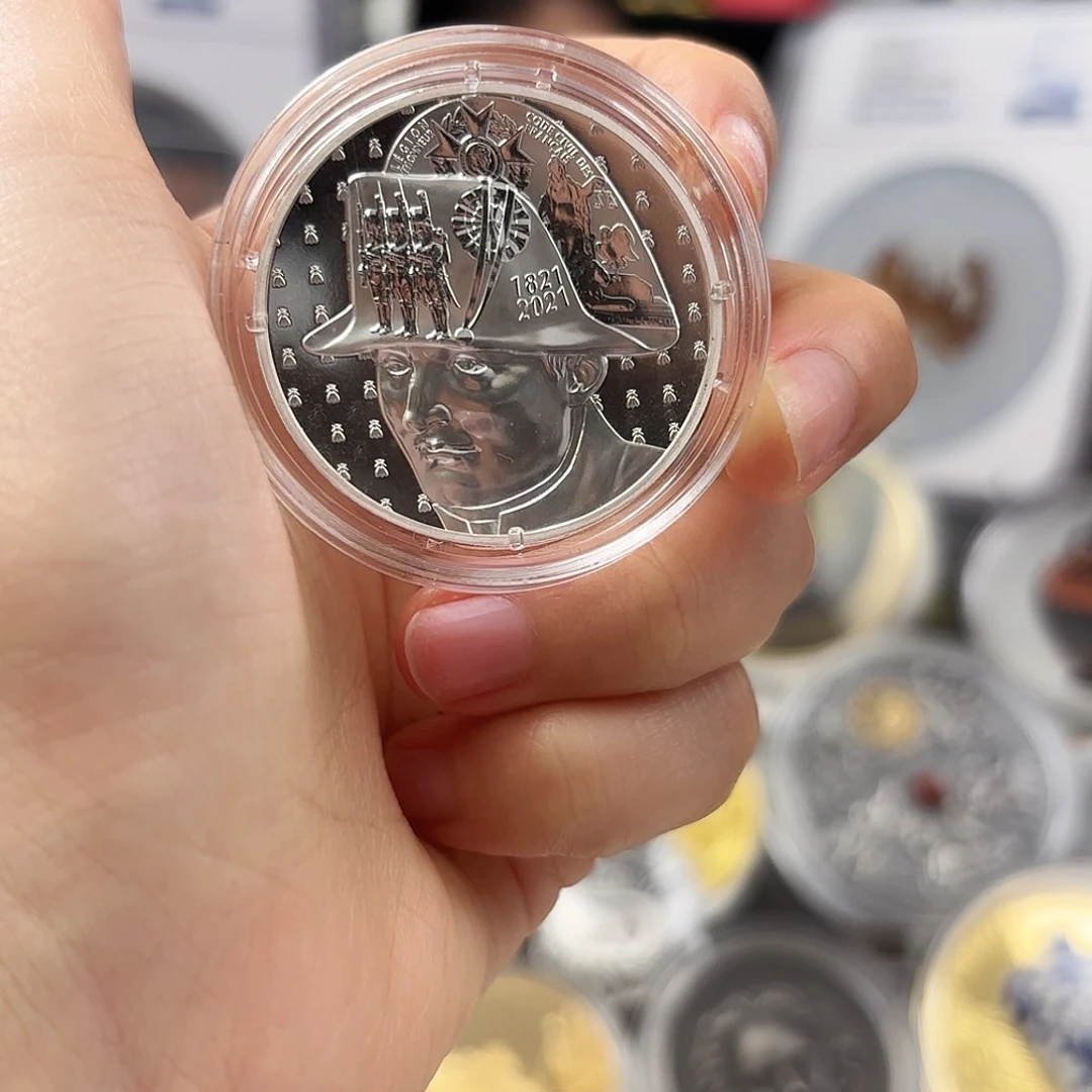 纯银拿破仑逝世银币200周年加厚2021