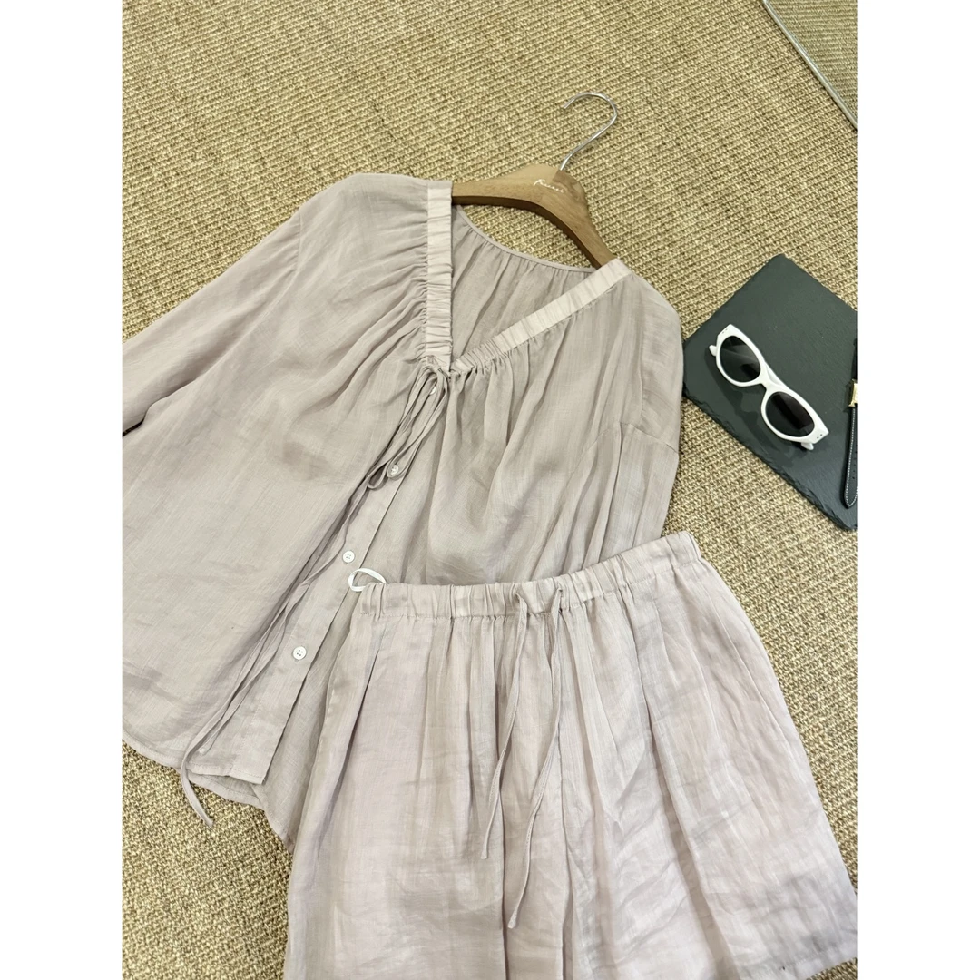 麻料防晒套装透气258167