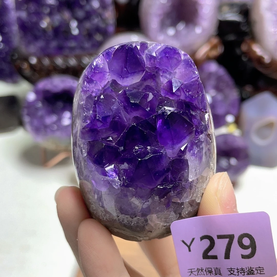 未镶嵌紫晶珠宝半成品