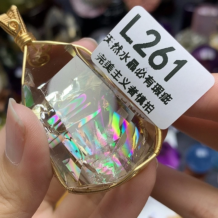 水晶未镶嵌珠宝半成品吊坠