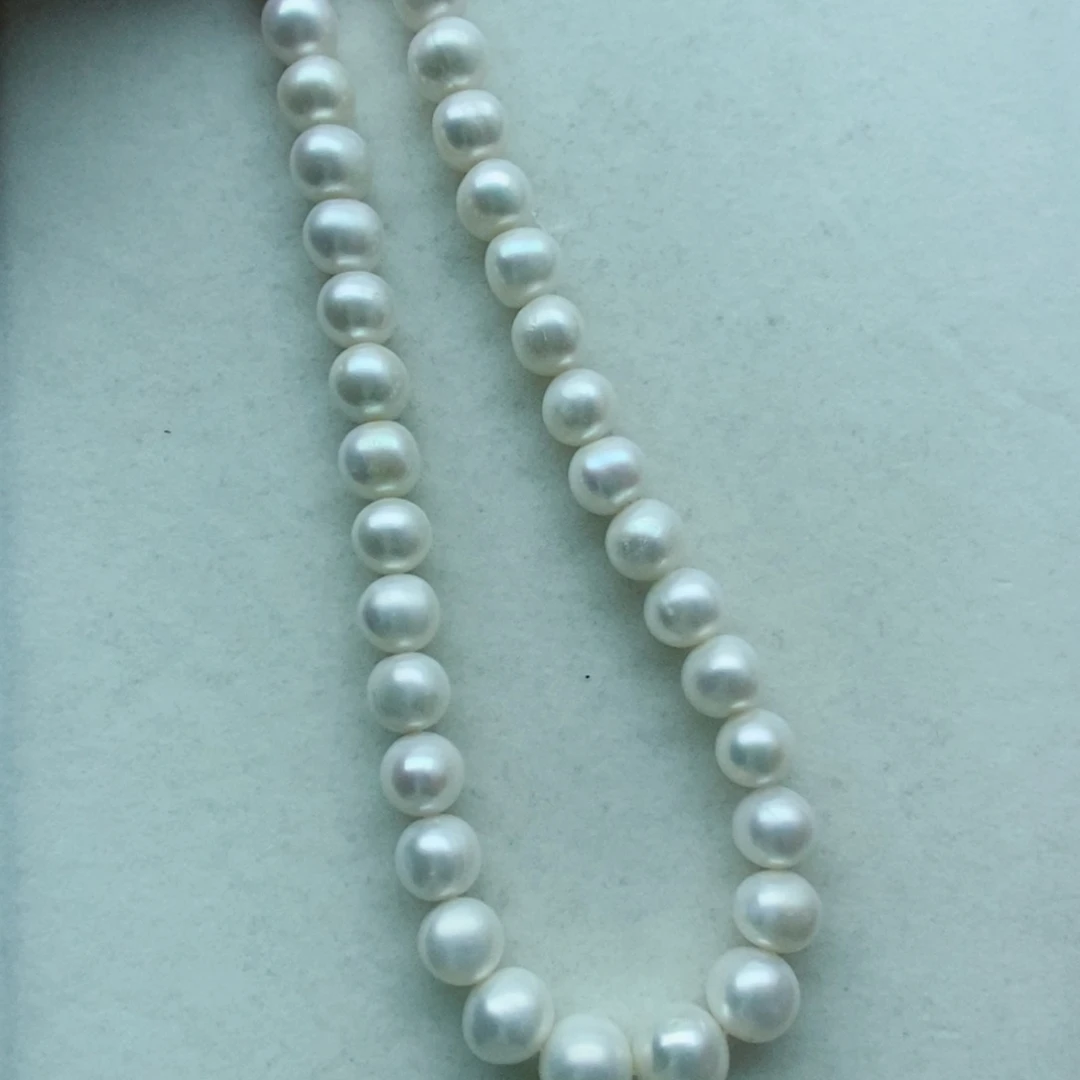 淡水珍珠颈饰银S925镶嵌11-12 50cm