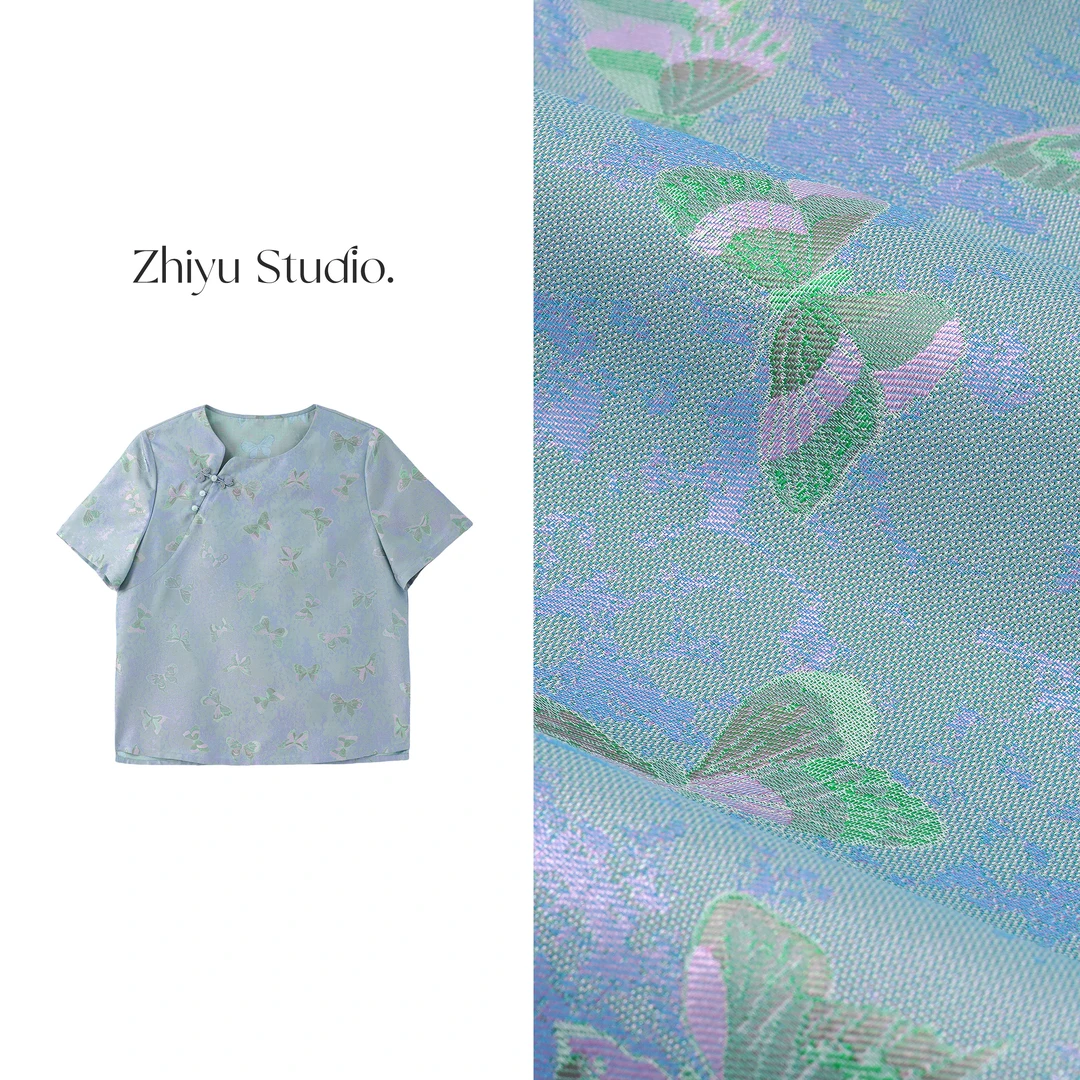 风荷-YX768047新中式桑蚕丝上衣时尚中国风气质女装提花休闲