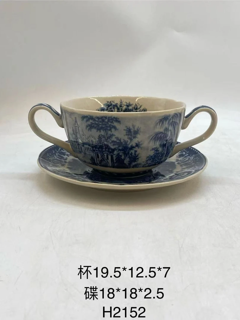 欧洲名画 cz 双耳早餐杯