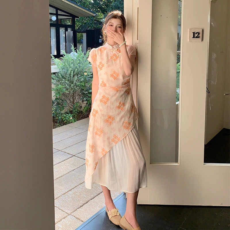 新中式绝美旗袍改良年轻款高端日常可穿连衣裙7111