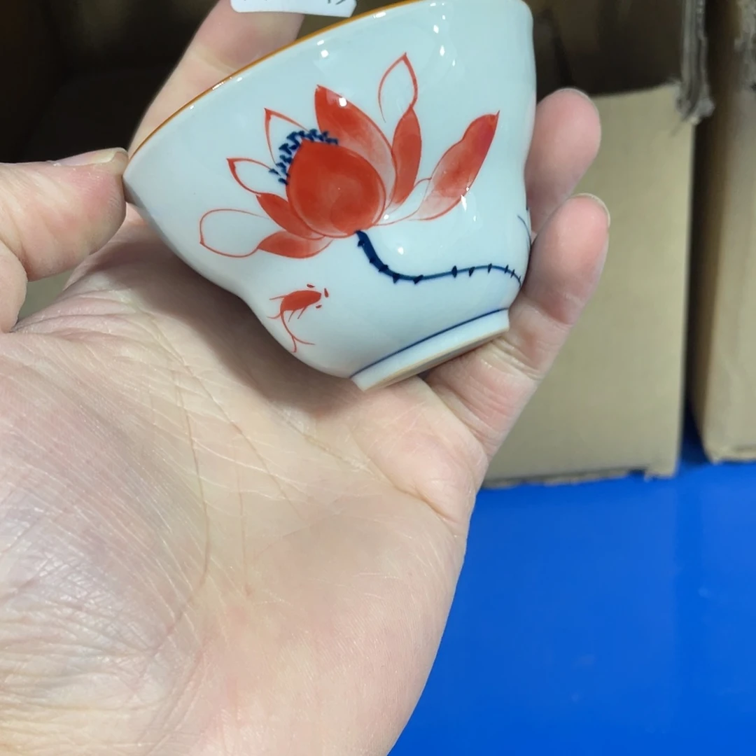 釉下手绘茶具微瑕