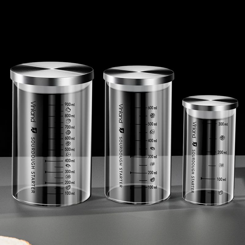 带盖带刻度耐高温玻璃密封罐酵种培养皿鲁邦种天然酵母发酵罐瓶子