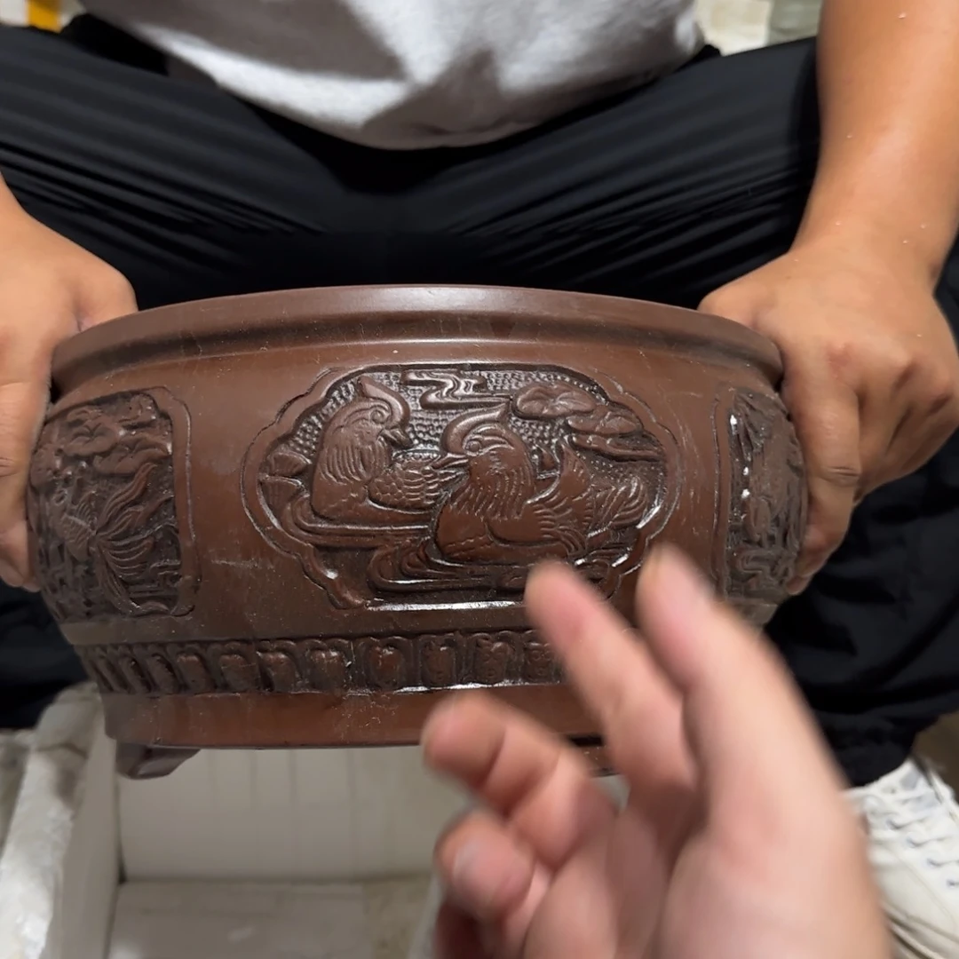 紫砂花盆口径30高度15