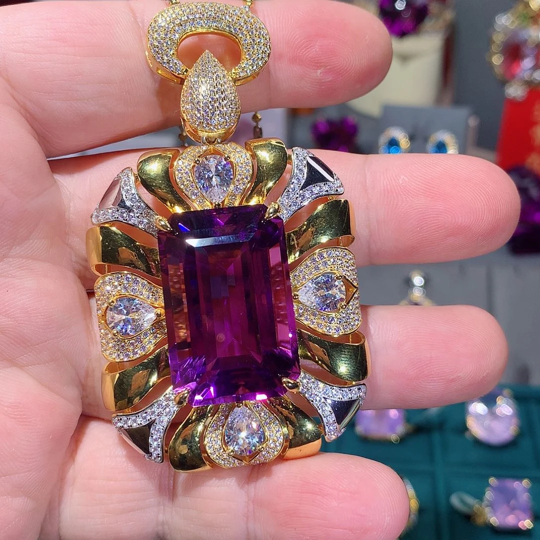 水晶吊坠银S925镶嵌王*人吊坠