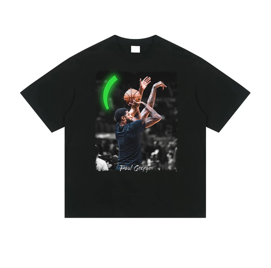 xbzwg乔治投篮条 数码直喷短袖美式小领口数码直喷短袖t恤长袖