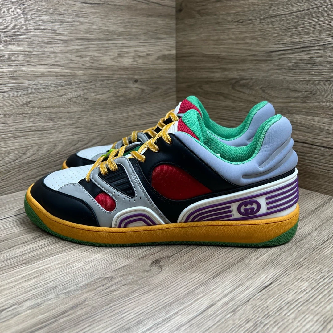 95新 GUCCI/古驰 Basket 灰黑红板鞋 41.5码/95新/无配件