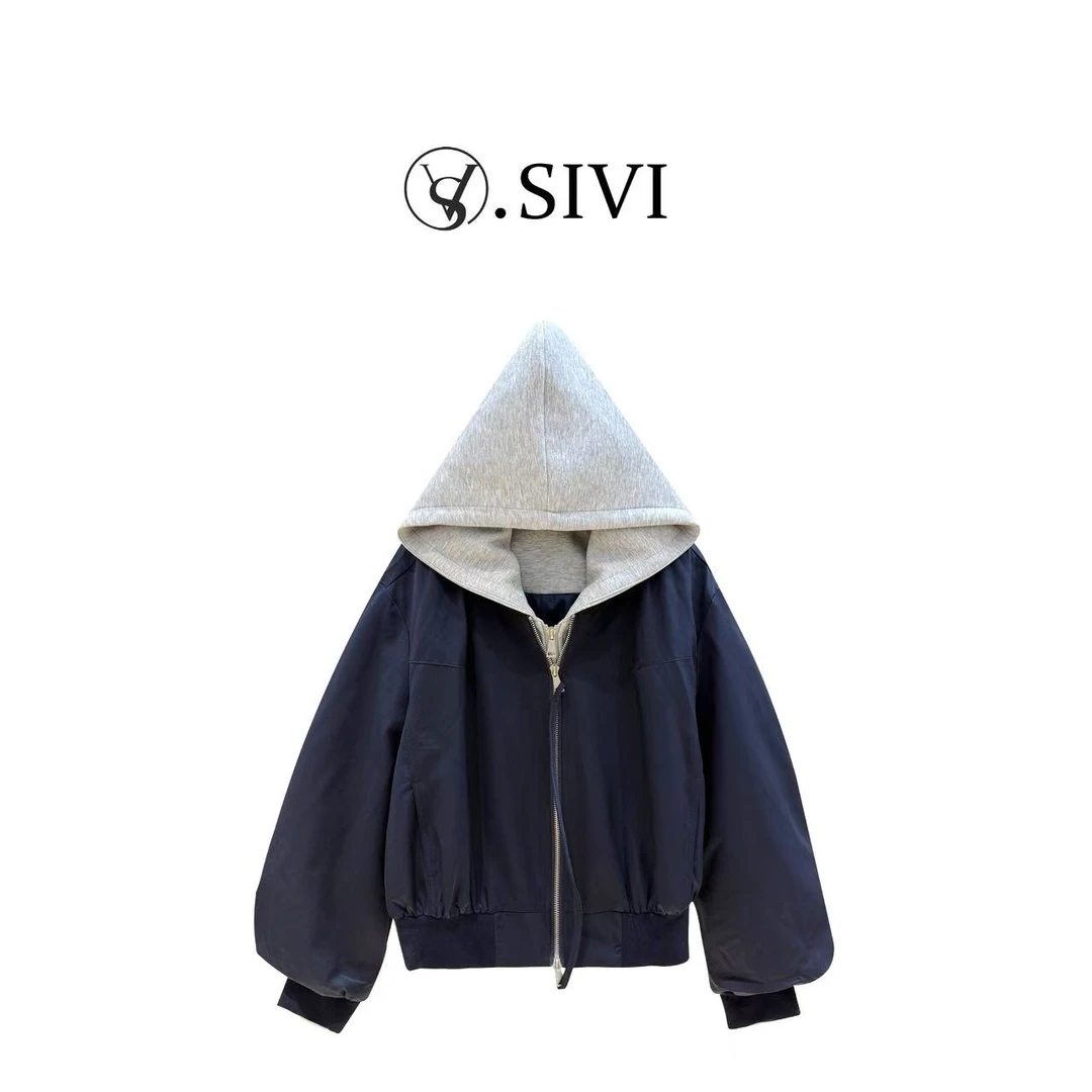 熙薇【秋风习习】2025早秋新款时尚气质休闲百搭连帽外套H5187