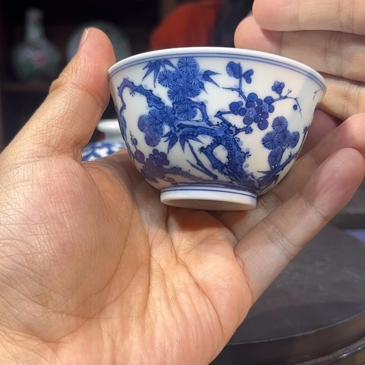 人***️杯子青花松竹梅杯子