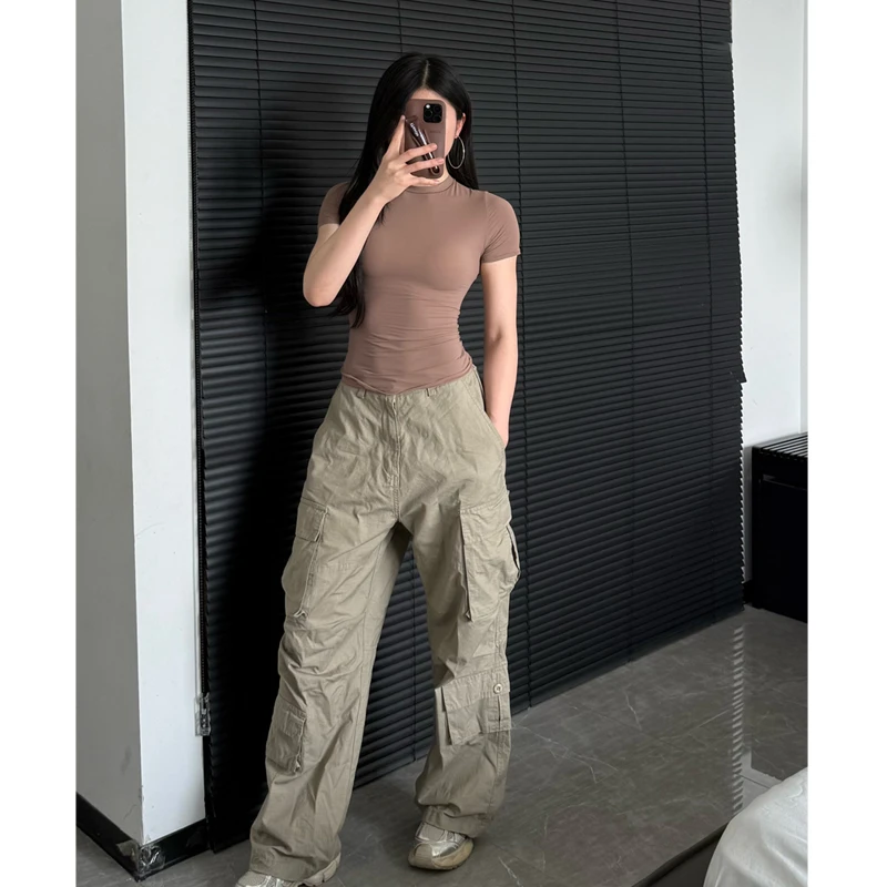【薄如纸】卡戴珊t恤紧身短袖简约轻薄上衣瑜伽服显身材打底T