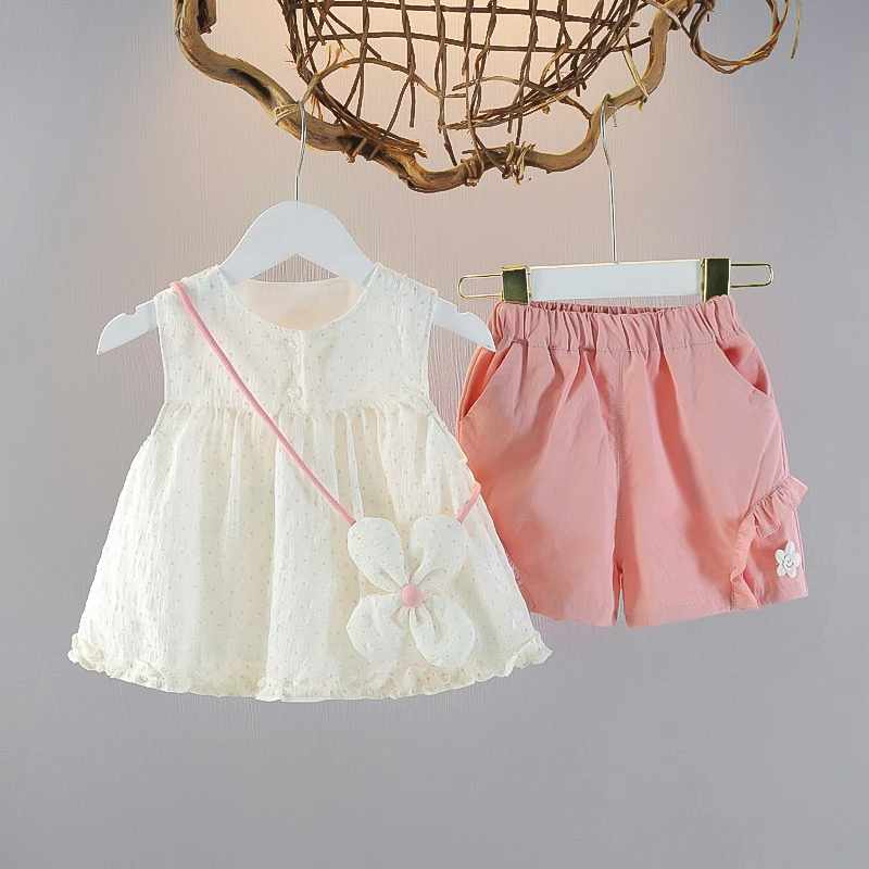 女童套装夏装2025新款女宝宝无袖上衣薄款小童短裤夏季儿童两件套