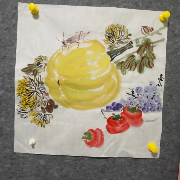 竖款大鱼书画艺术作品