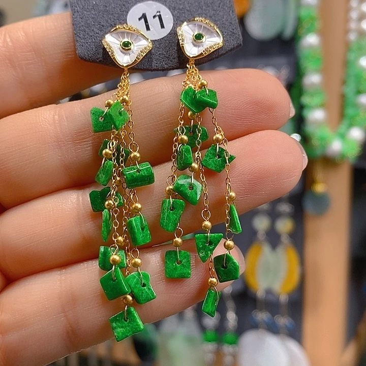 翡翠未镶嵌耳饰翡翠