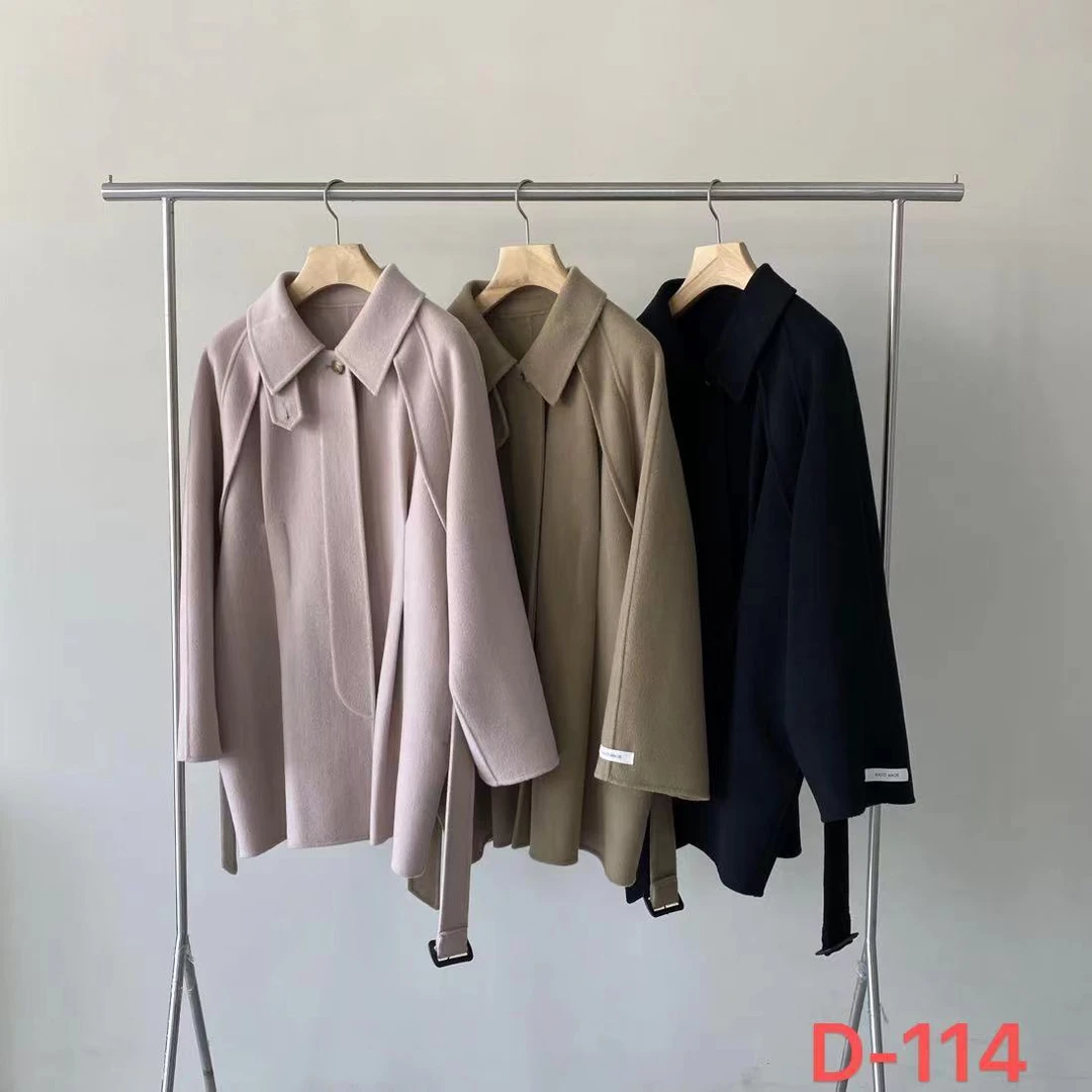 D-114三色翻领大衣Z