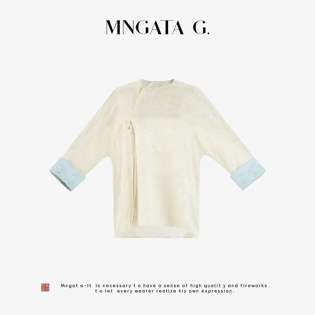 MNGATA G.宫小妍【桃粉时光】桑蚕丝早秋新中式中国风上衣5062032