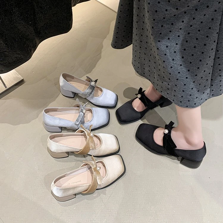 （上选编号下选尺码下单）法式玛丽珍高跟鞋春季温柔软底韩版夏季