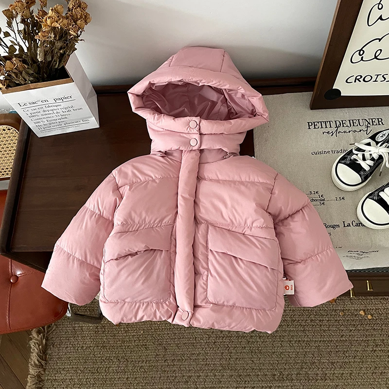 【现货】橘止皮儿童羽绒服90白鸭绒防寒冬季新女童连帽外套DW246991