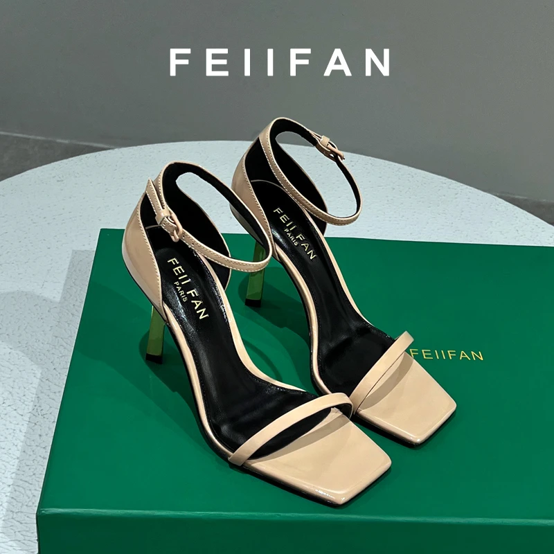 【现货】裸色高跟鞋女2025春夏新款细跟高级感气质百搭女士凉鞋7650