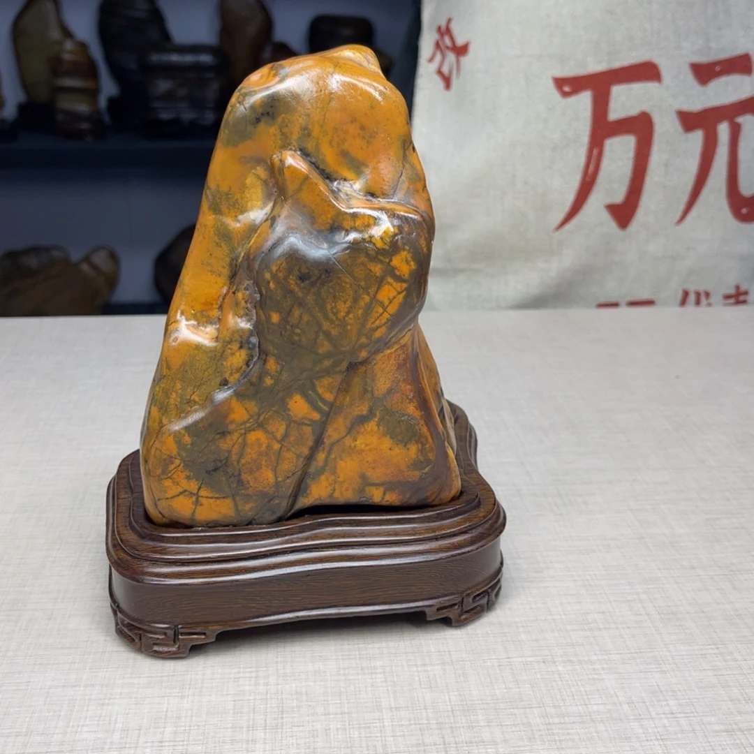 石材广西大化彩玉石配底座