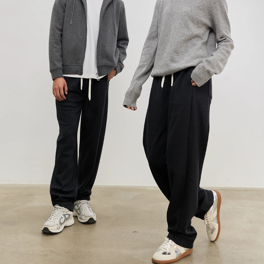 洪陵【圆机羊绒系列】【不可水洗】圆机羊绒裤男女同款香蕉裤7267