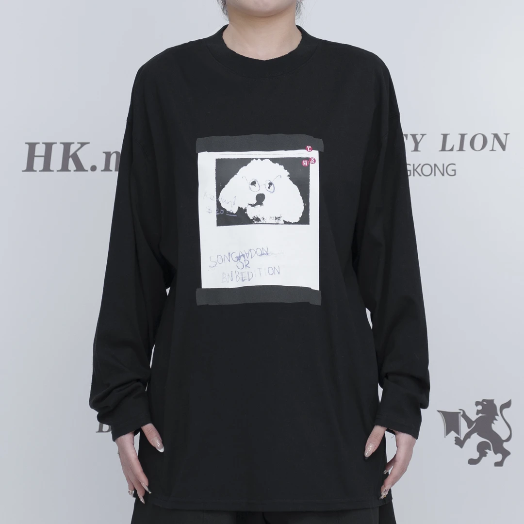 2025H·K美狮潮牌时尚秋季慵懒风常规卡通印花休闲T恤