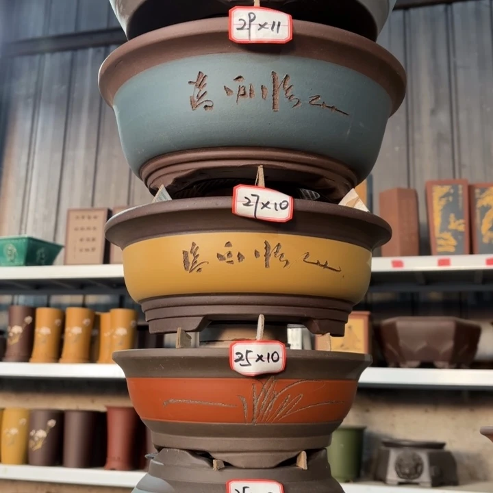 紫砂花盆100-6。