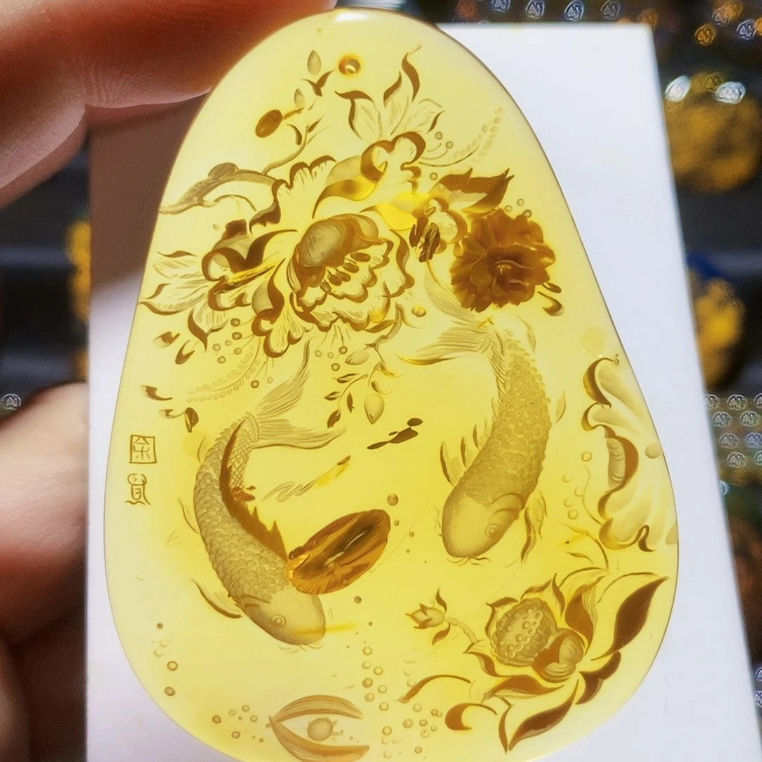【闪购商品】未镶嵌吊坠(不含链)琥珀（花珀）
