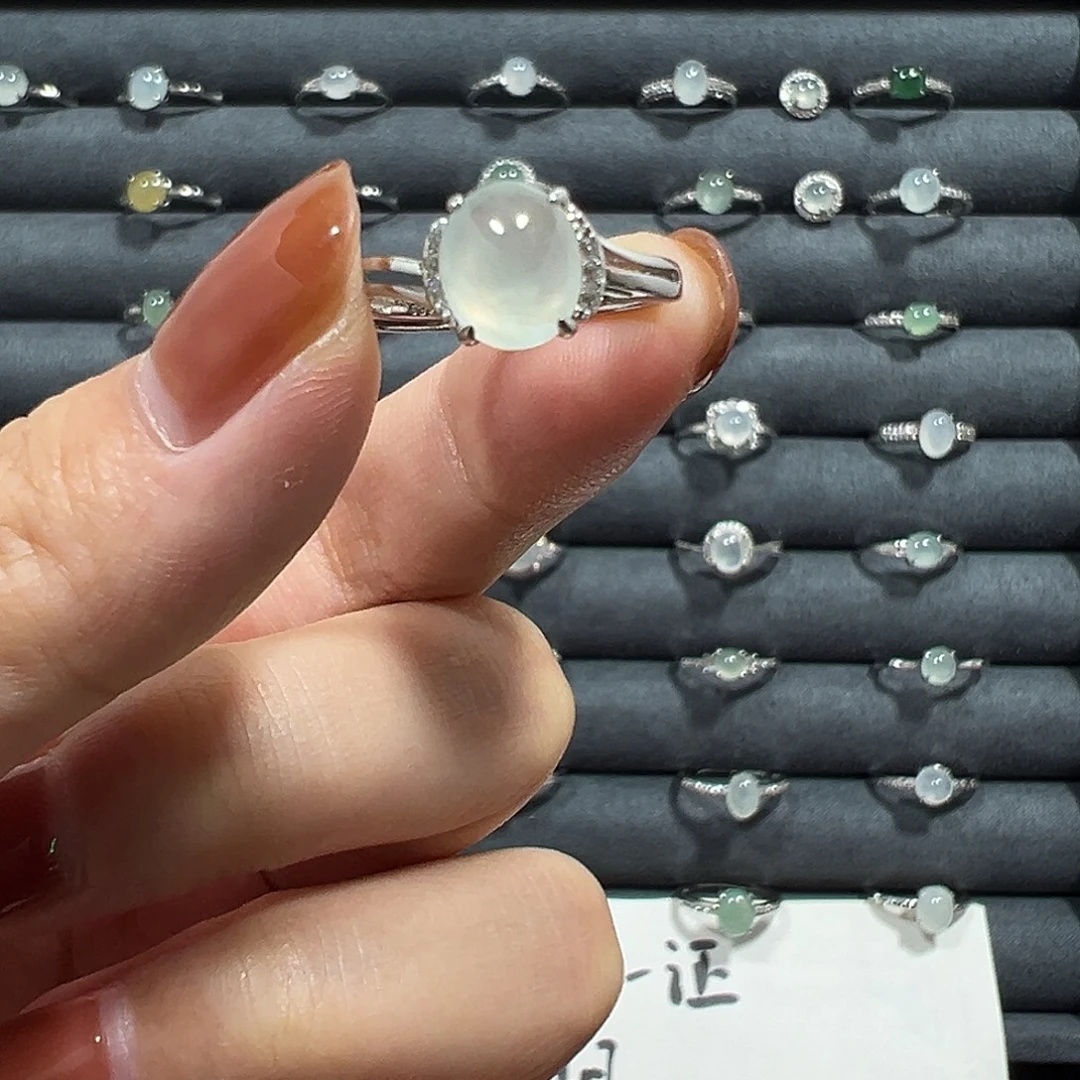 银S925镶嵌戒指翡翠