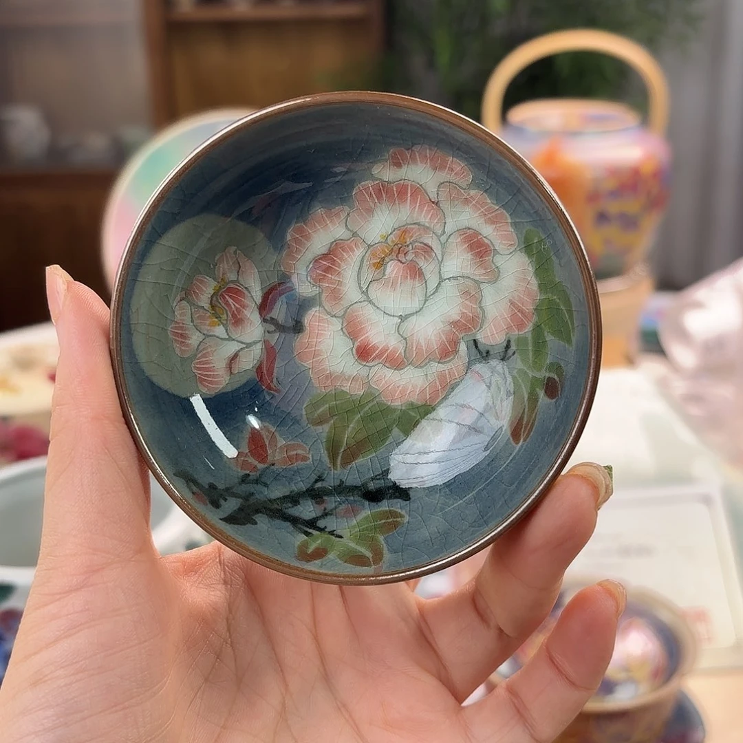 妮***侠景德镇手绘高温釉下彩陶瓷茶具