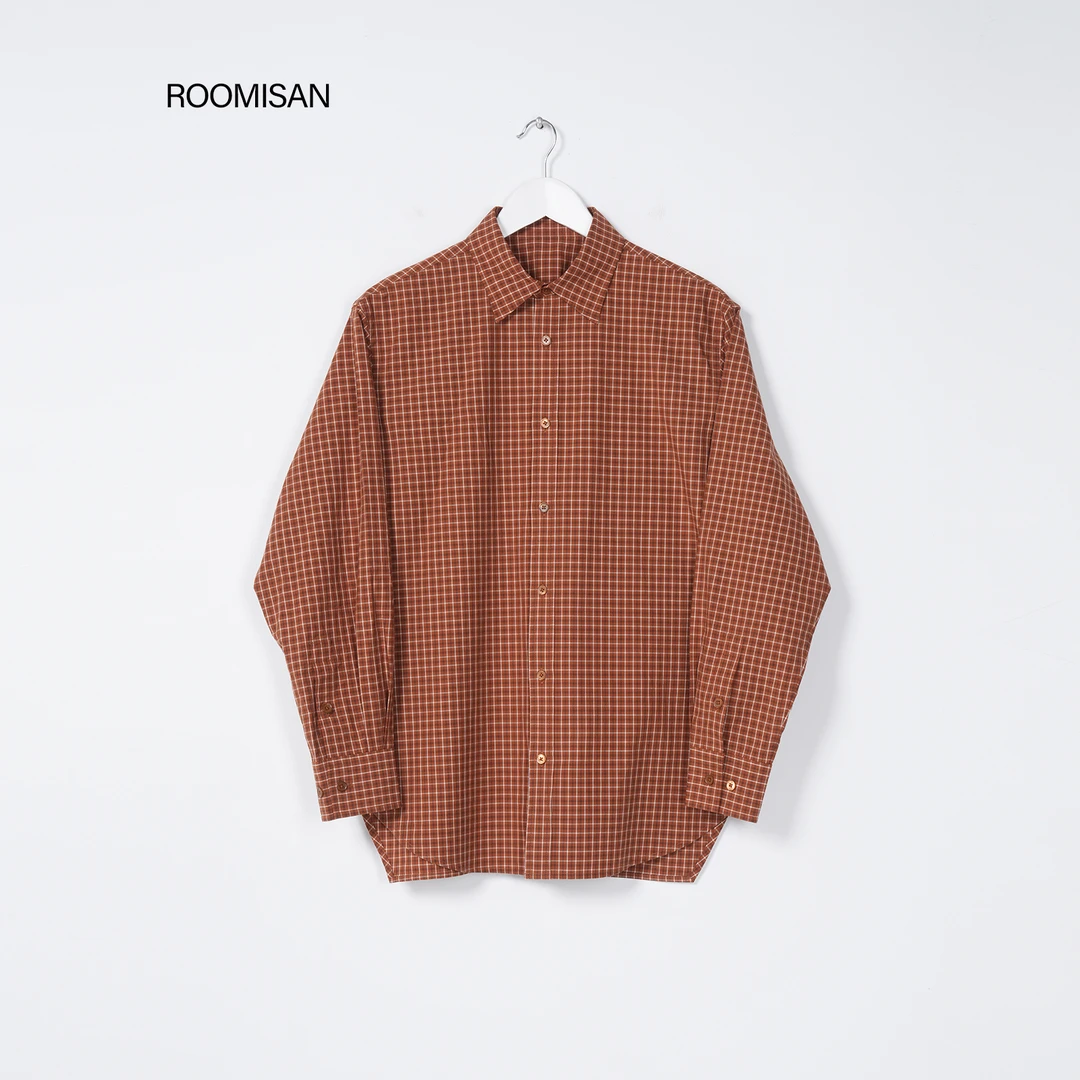 ROOMISAN【维希格调.日本MugWasher工艺进口焦糖色格子衬衣】25873