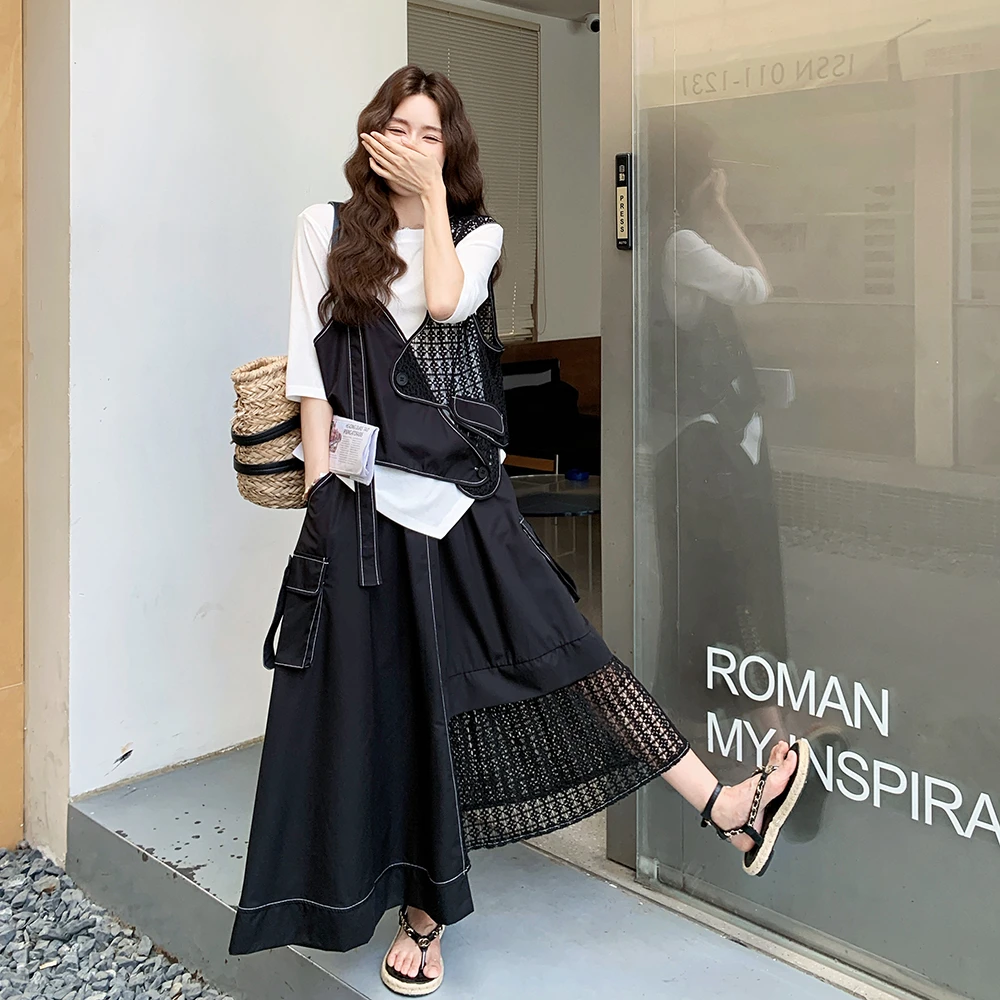 独特设计工装马甲裙子套装女夏2025年新款巨好看休闲风韩系三件套