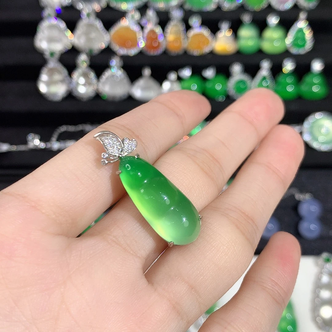 清***栀玛瑙/玉髓银S925镶嵌颈饰